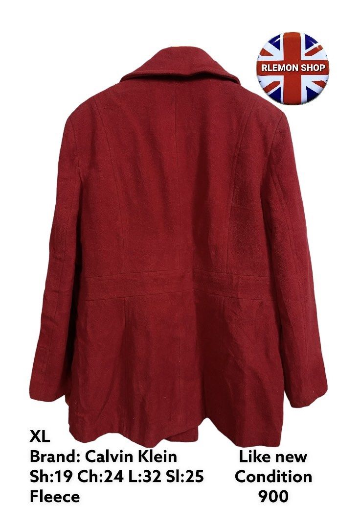 Calvin klein red coat sale