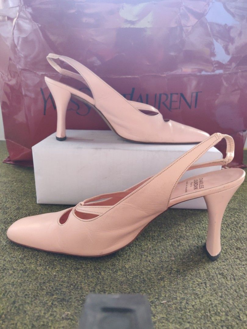 Blush pink slingback shoes store