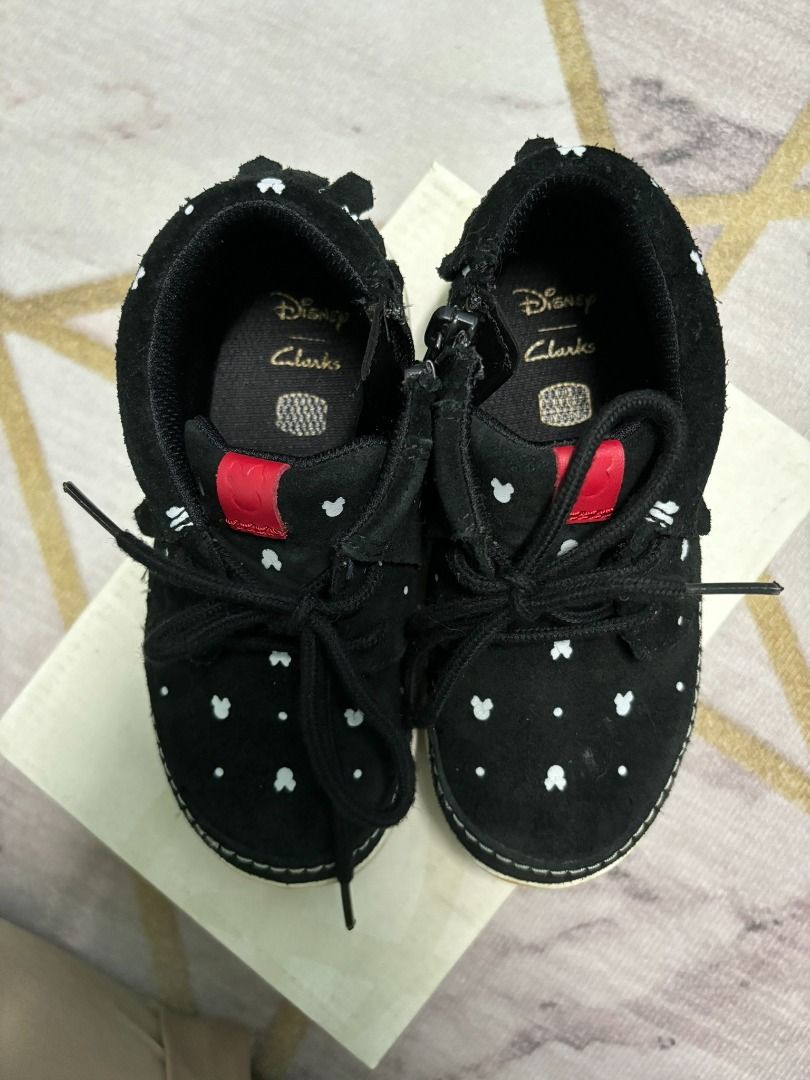 Clarks x Disney Toddlers Girls Crest Polka Minnie Mouse Soft Suede