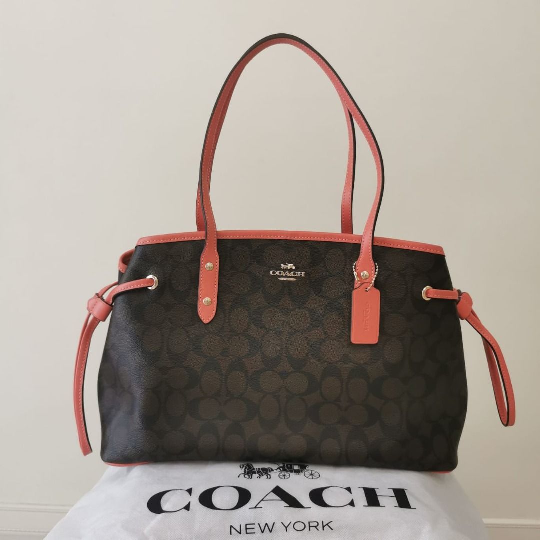 Brown Coach Drawstring Carryall In Signature Canvas Shoulderbag