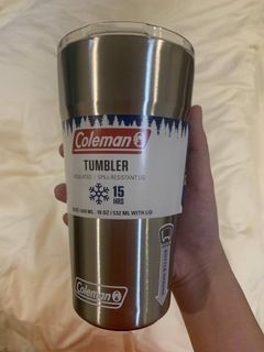 Coleman Tumbler Insulated Spill-Resistant Lid 20 oz 600 ml or 18 oz 532 ml with lid