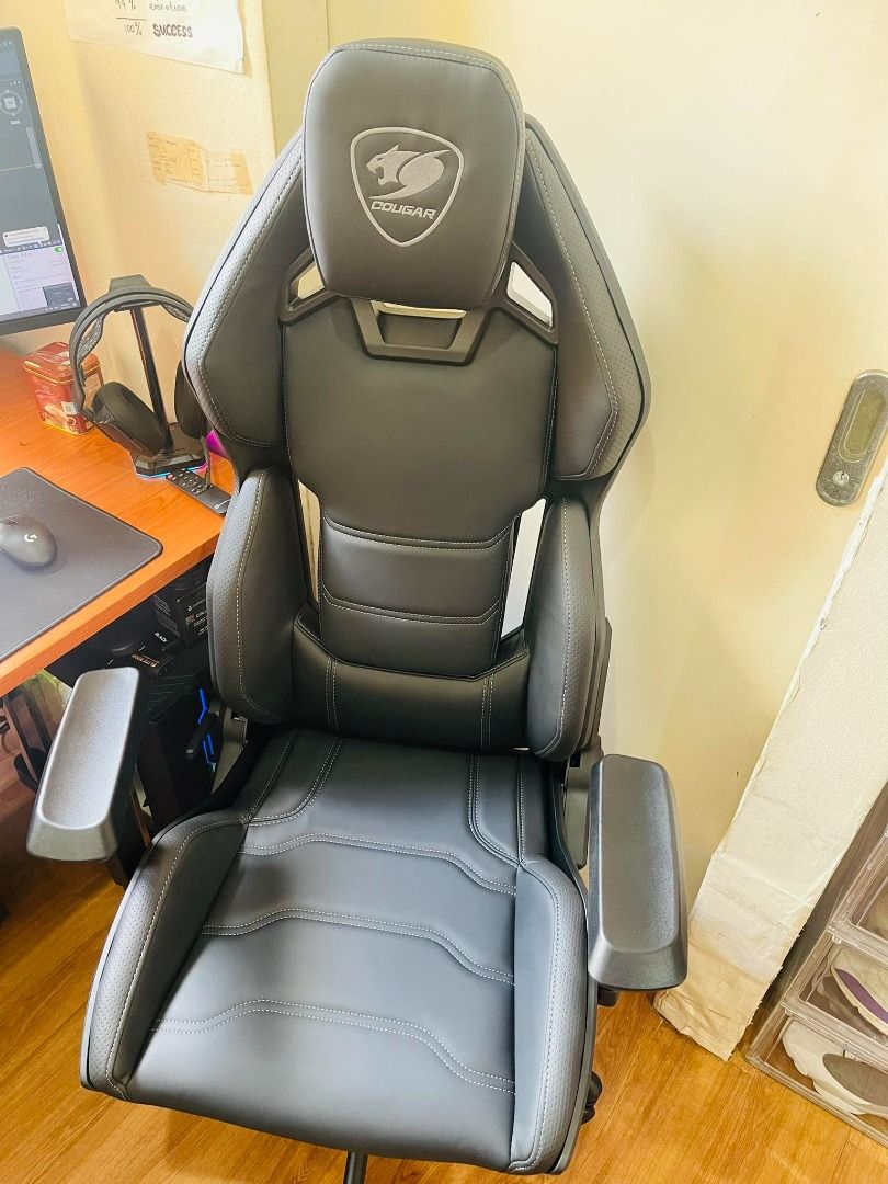 COUGAR HOTROD BLACK GAMING CHAIR FBR 3D ARMREST PVC LEATHER