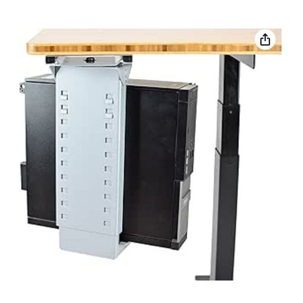 CPU1 under desk steel cpu holder swivels 360 adjustable height width ...