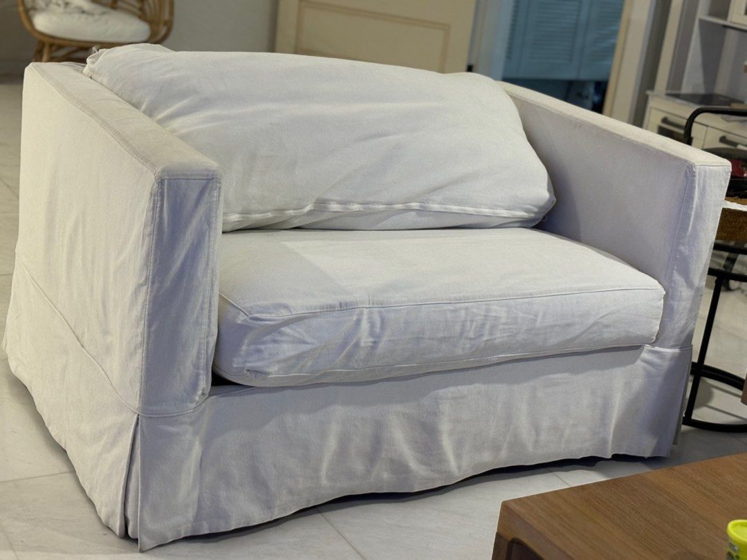 Crate and Barrel Willow II Slipcovered Bench Twin Sleeper