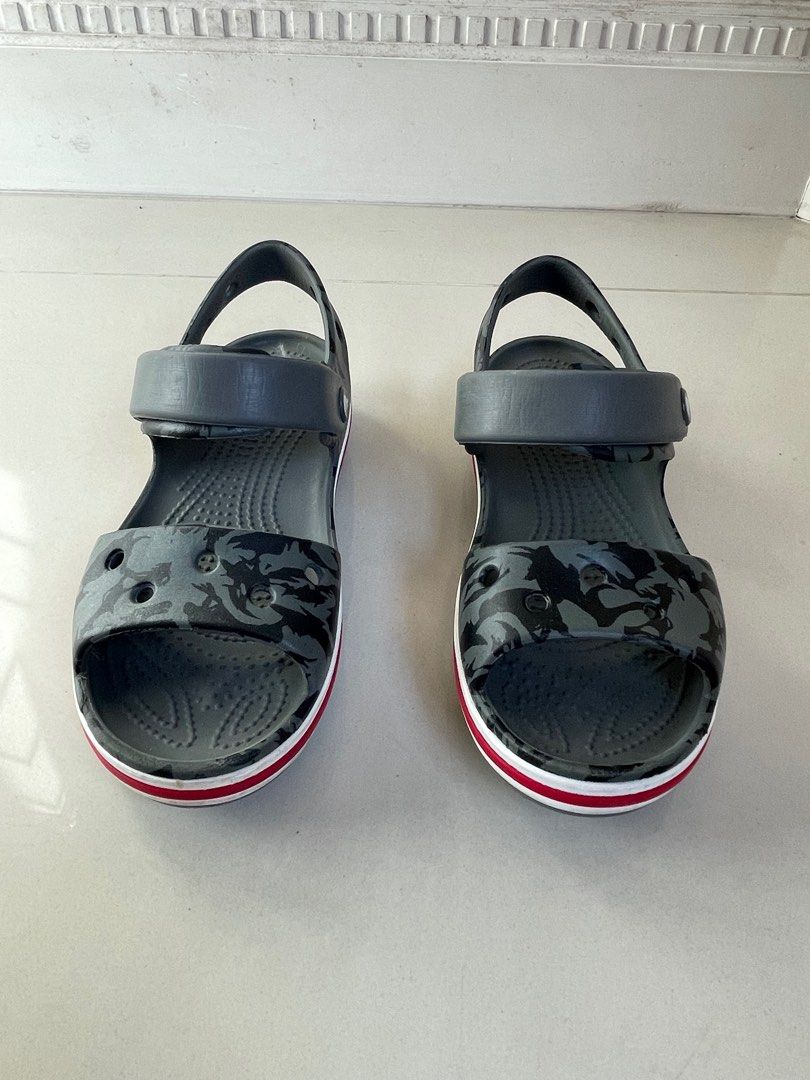 CROCS Sandals Grey Gray Camo US Size 13 Baby Toddler Kids Children