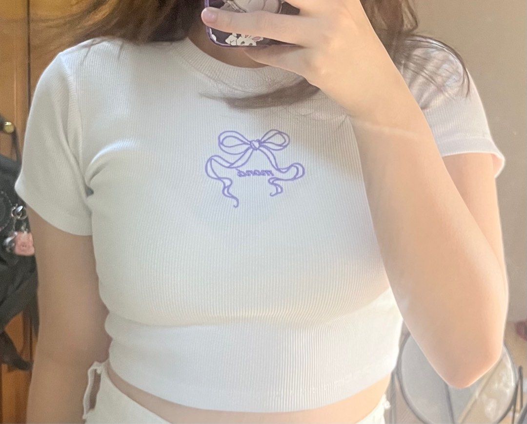 White Basic Short Sleeve Crop Top