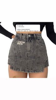 Denim Skort y2k Dark Gray (shorts but looks skirt in front)