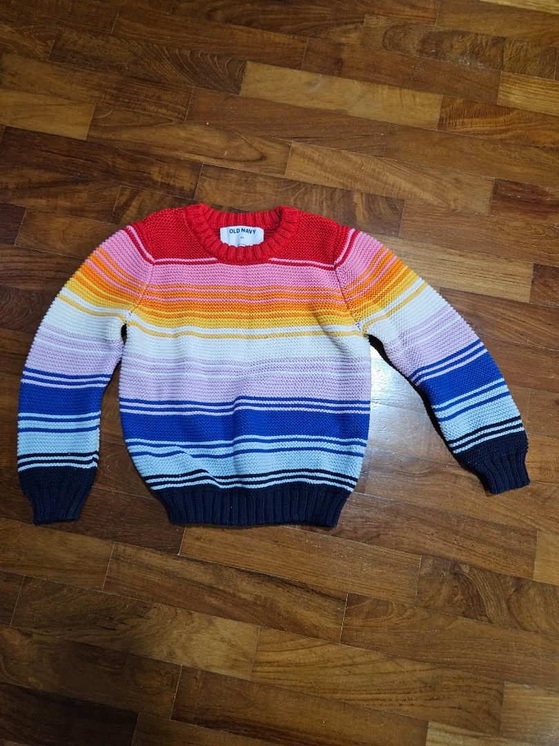 EUC Old Navy Striped Sweater Knit Size 4 Rainbow Babies Kids