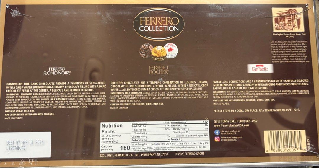 Ferrero Collection- Fine Assorted Confection (Category: Other Food & Drinks) located in Las Pinas. Submitted by thebazaar2024 (Listing ID 1286440192, Image 2). Description: Ferrero Collection- Ferrero Rondnoir, Ferrero Rocher and Raffaello.