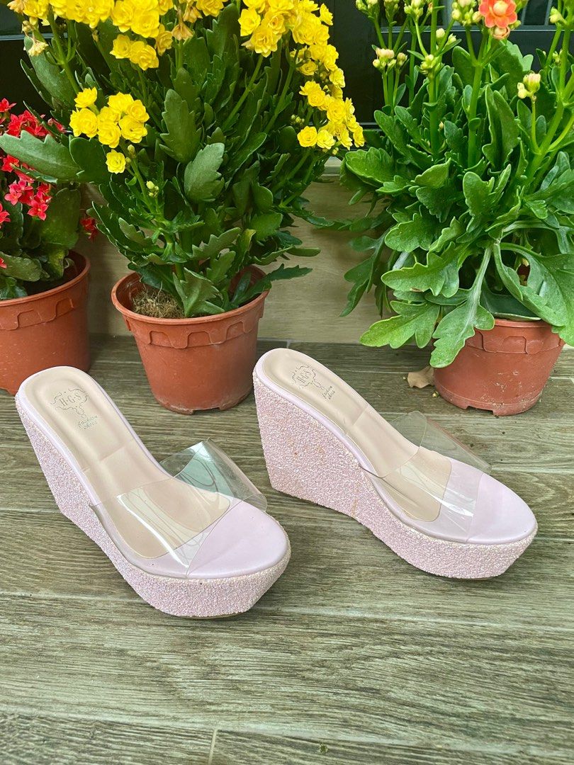 Glitter wedge heels sale