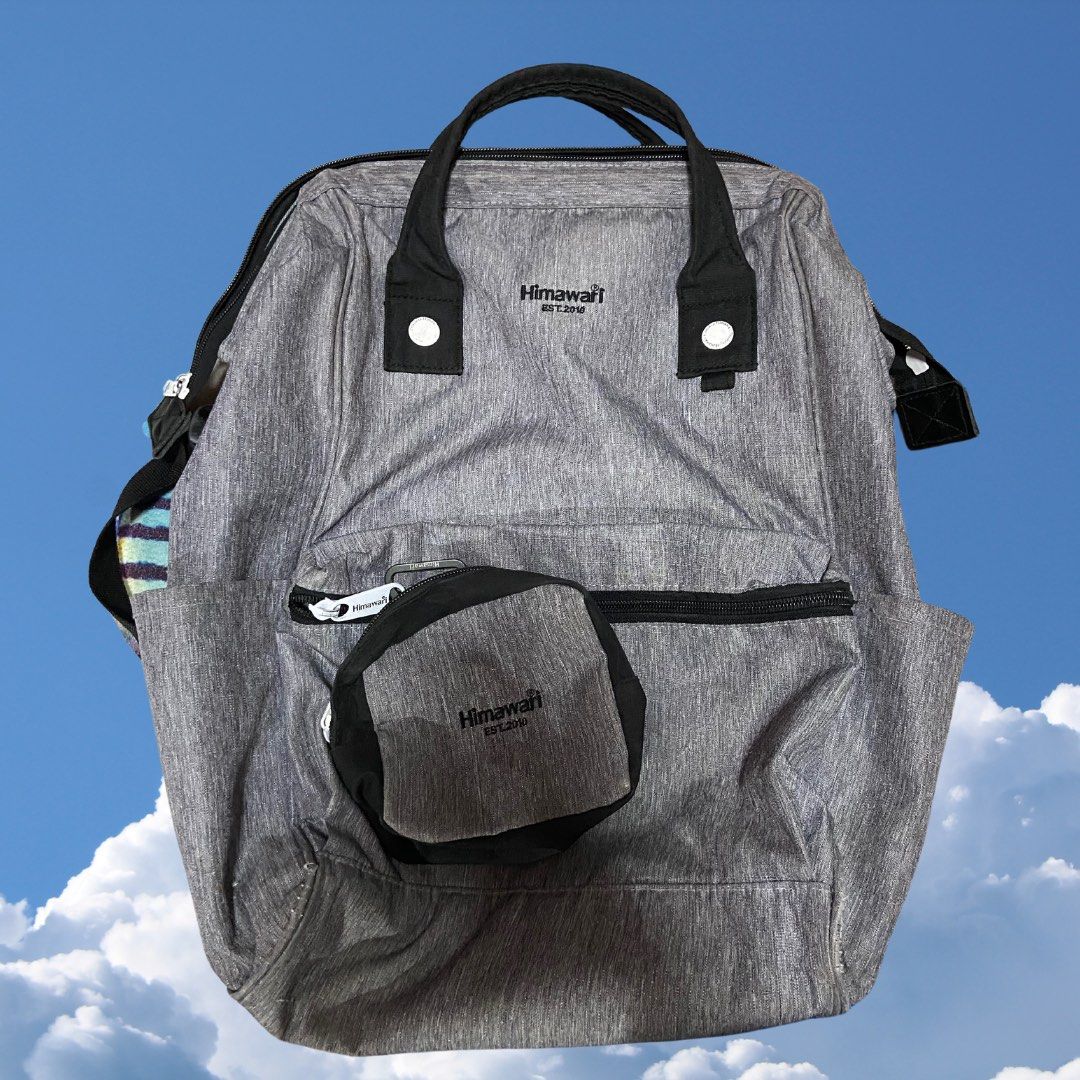 Himawari Grey Backpack Beg Sekolah Preloved