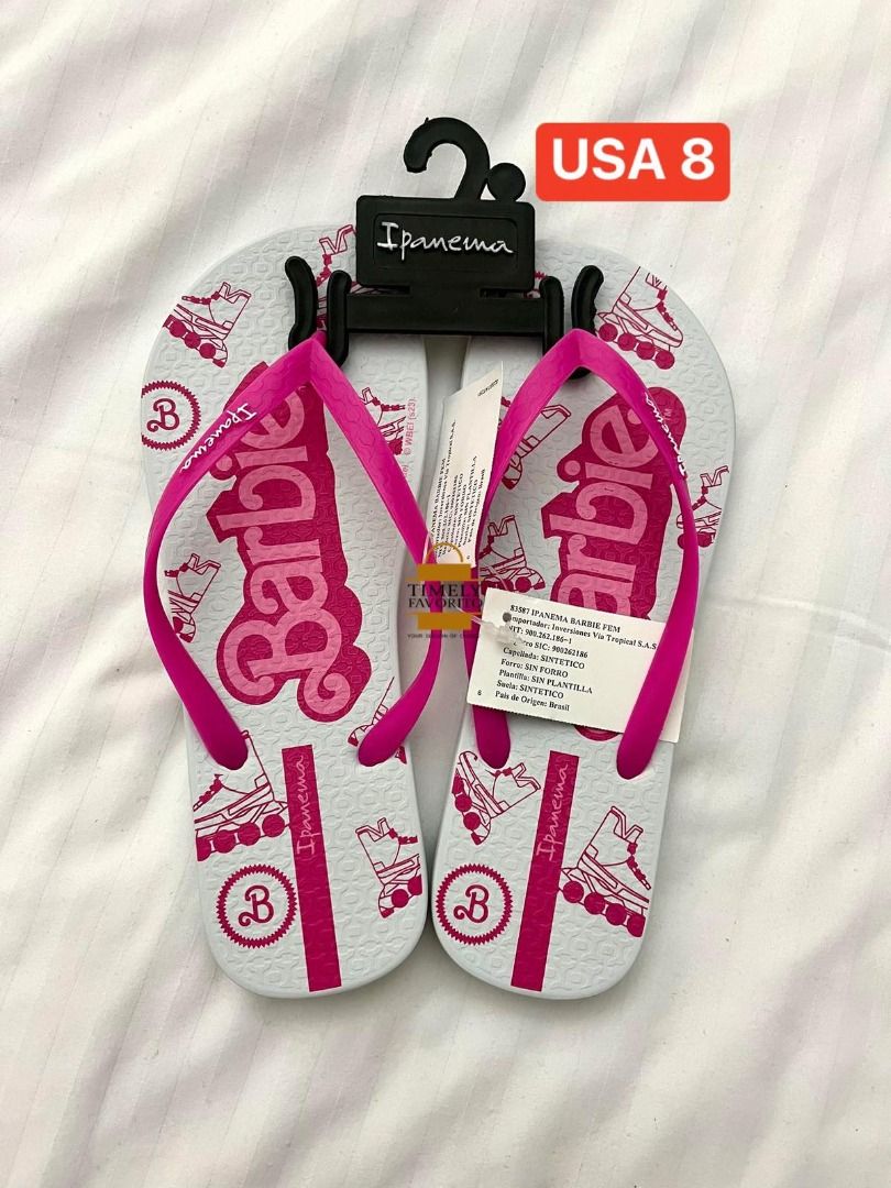 Ipanema White Barbie Design Slipper Size 8 Women s Fashion Footwear Slippers and slides on Carousell