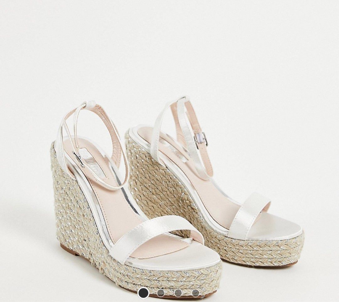 White 2024 satin wedges