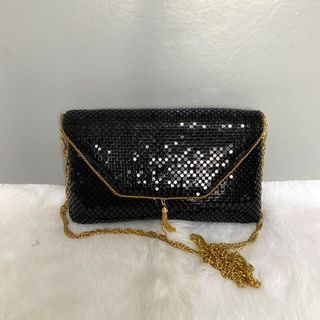 Japan Black Gold Chainmail Mesh Chained Clutch Bag