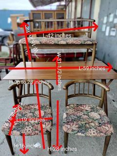 JAPAN SURPLUS FURNITURE (AS-IS ITEM) SOLID WOOD DINING SET IN GOOD CONDITION