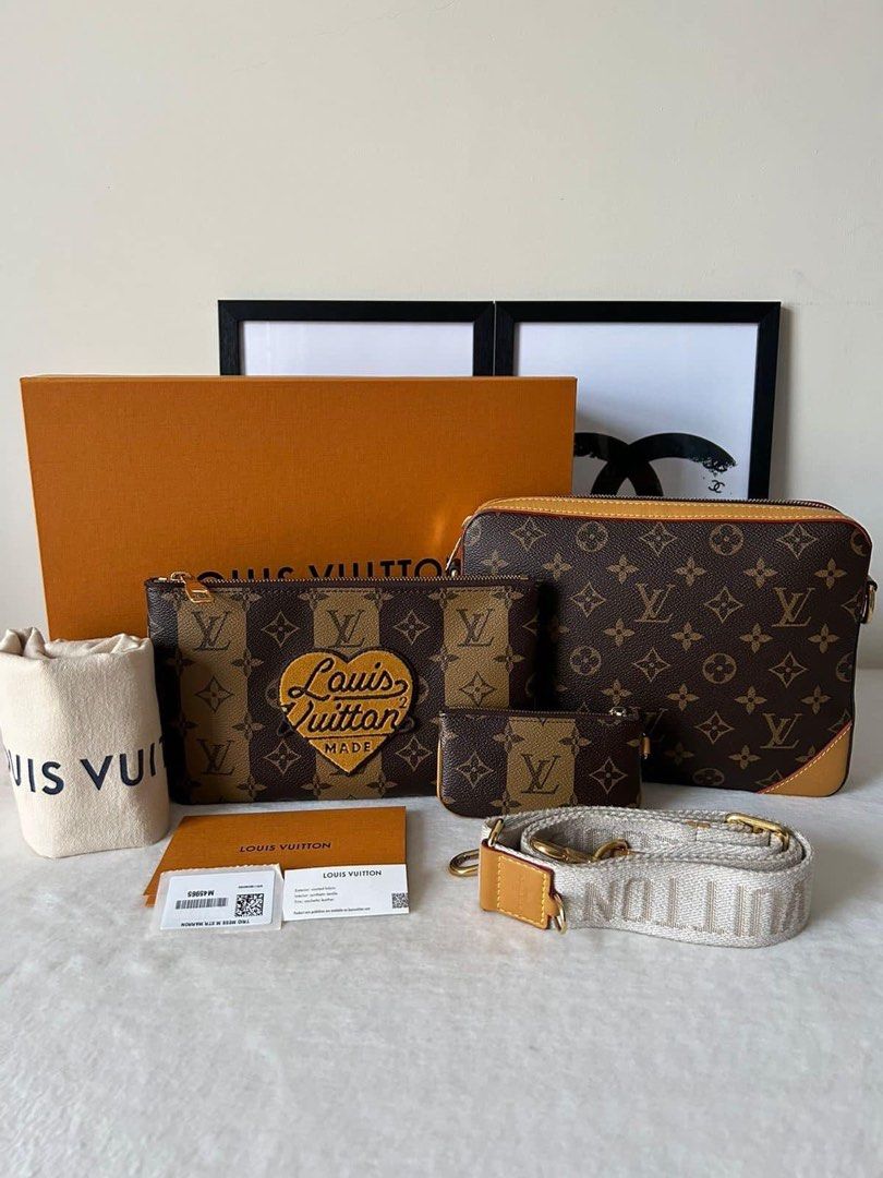 L V Nigo Trio Messenger Bag (Category: Luxury Bags & Wallets) located in Manila. Submitted by bagislifeshop (Listing ID 1286543121, Image 1). Description: ☑️Available in Pampanga ✅Date code: Microchipped ✅Condition: 8.5/10 ✅Material: Monogram Eclipse Reverse coated canvas ✅Inclusion: Dustbag, detachable strap, cards and receipt .