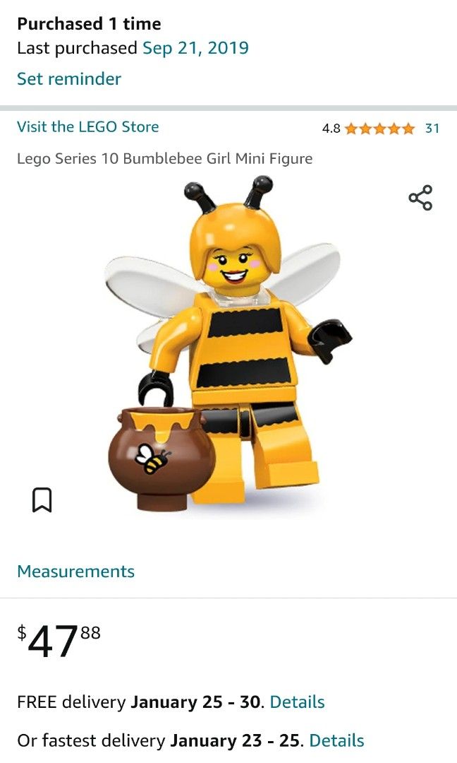 Lego minifigure top bumblebee girl