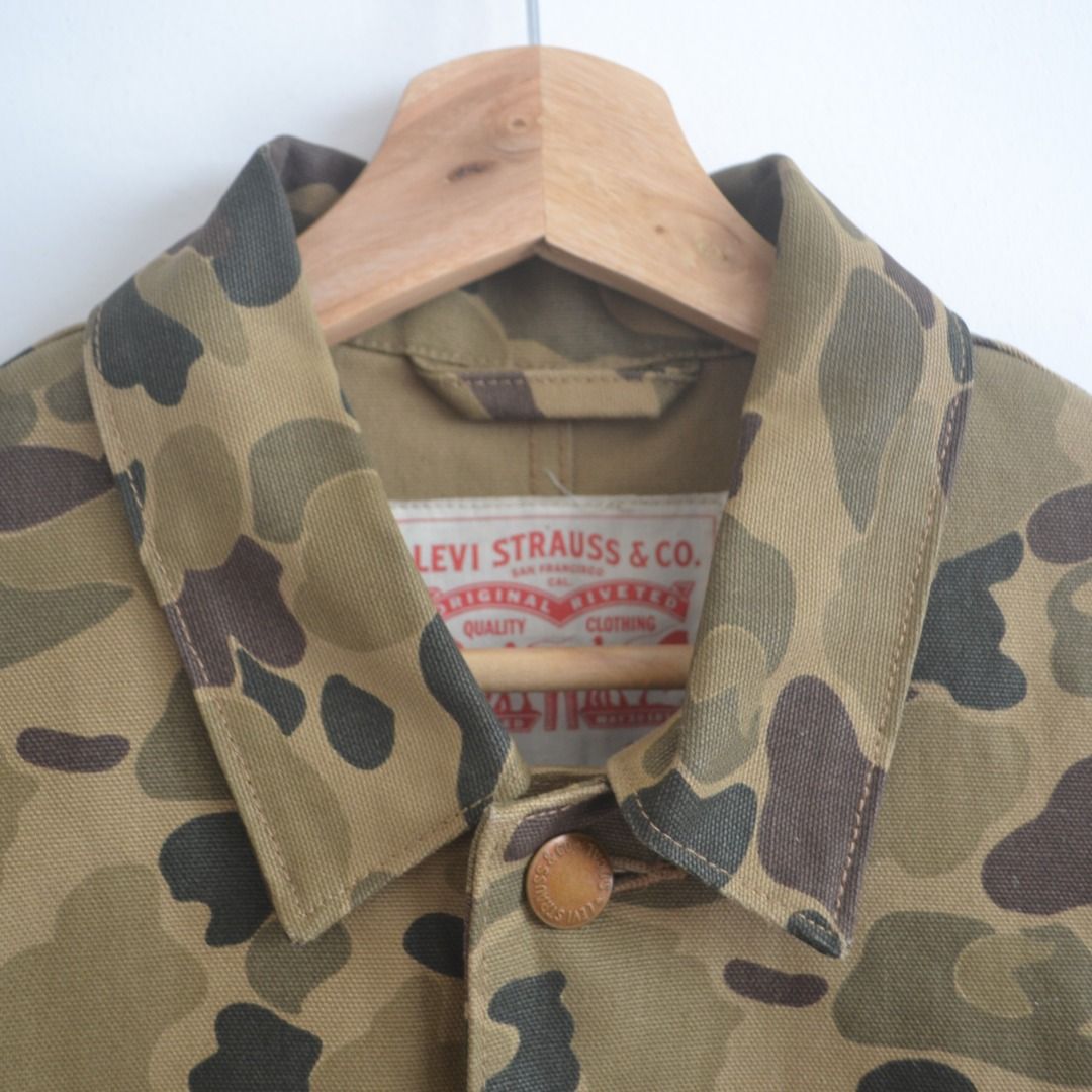 Levi s Camouflage Denim Jacket Button Unisex Multicolor