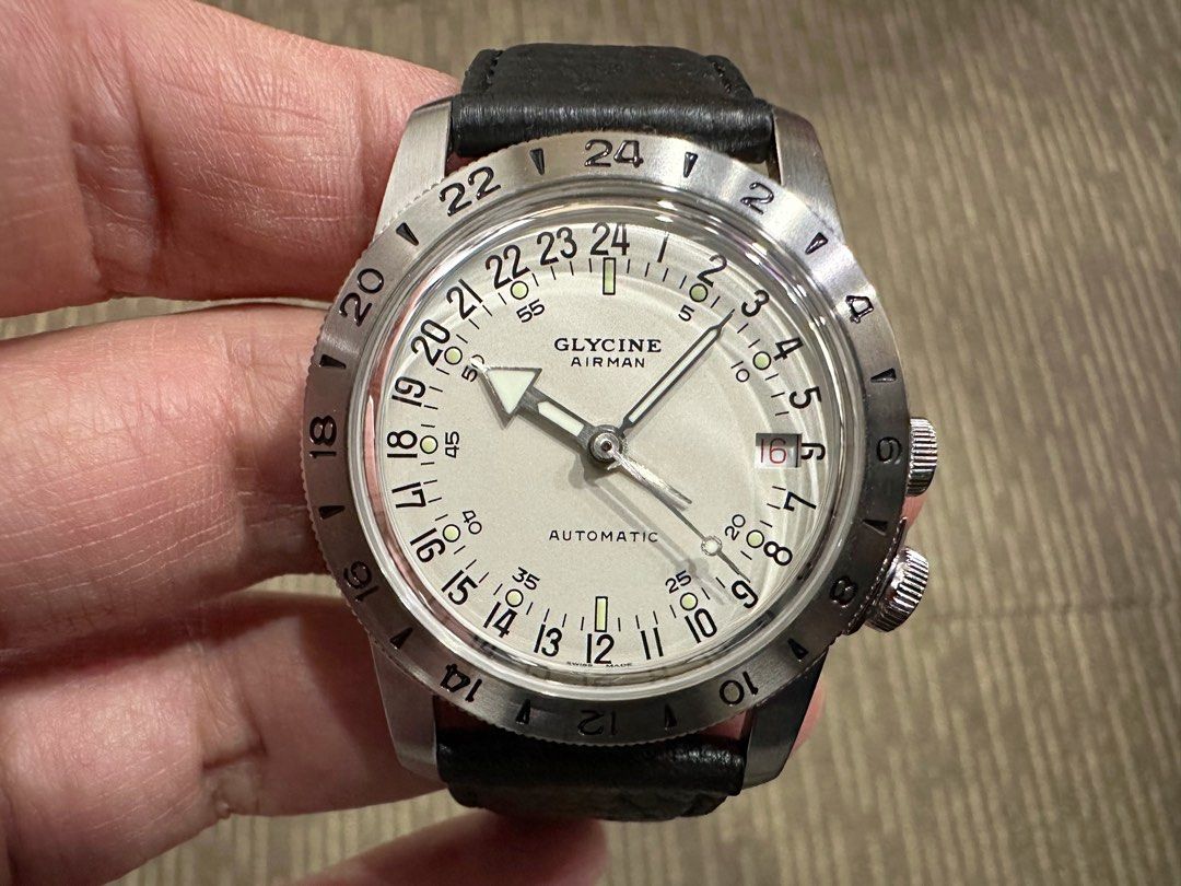 Like New Dec 22 Local Glycine Airman No. 1 Cream GMT 36