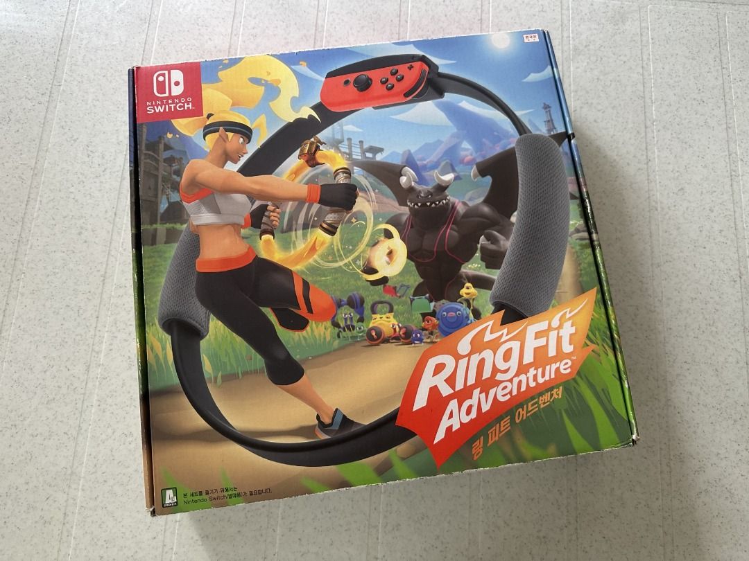 Like New Nintendo Switch Ring Fit Adventure full box set with ring-con and  leg strap good for workout exercise stay healthy gym routine cny chinese  new year family gathering game, Video Gaming