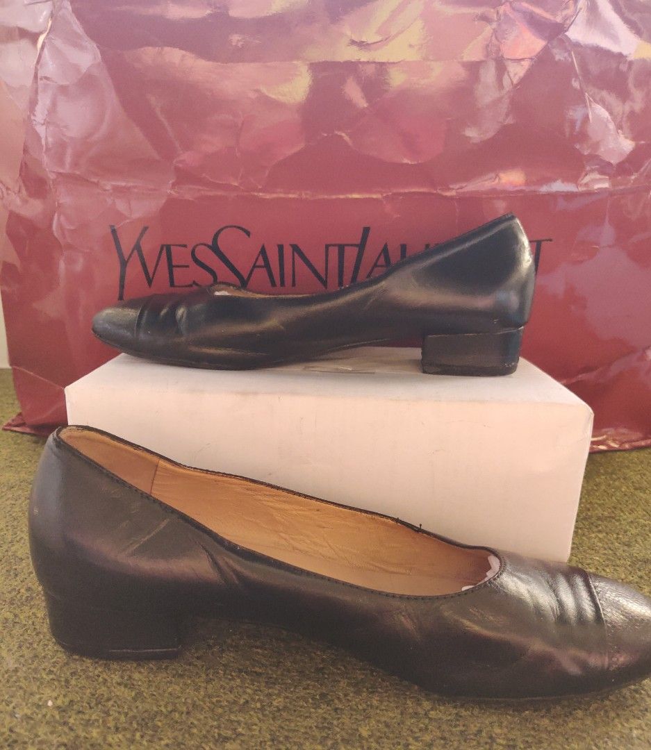 Linea Franco Black Leather Shoes sz 37.5