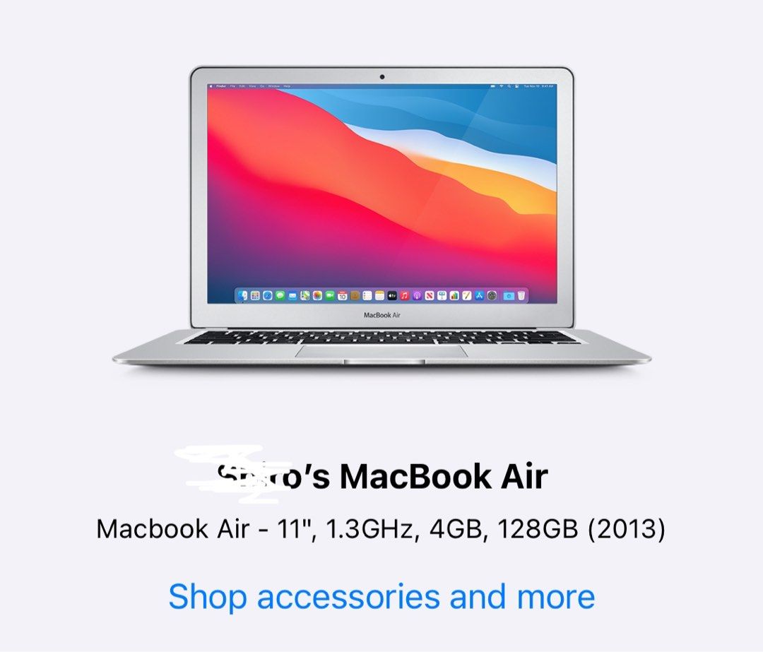 MacBook Air 11' 1.3GHZ, 4GB, 128GB, 2013, 電腦＆科技, 手提電腦