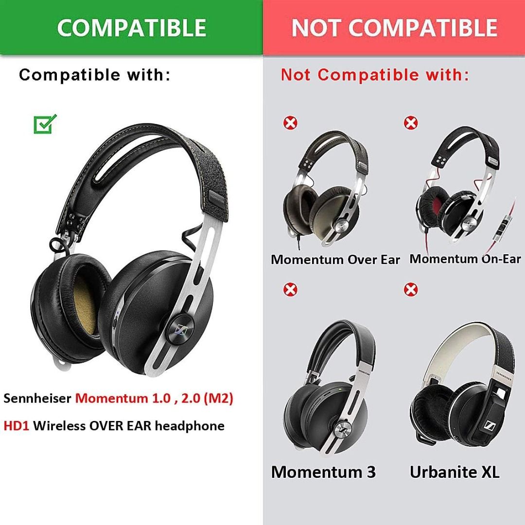 Momentum 2 Ear Pads Replacement Ear Cushion Compatible with Sennheiser HD1 Momentum 1 Momentum 2.0 M2 Wireless Over Ear Headphones APJC1143