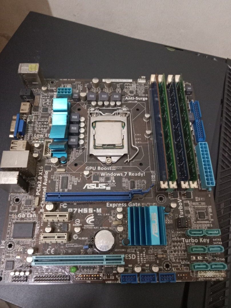 MOTHERBOARD P7H55-M INCLUDING PROCESSOR & RAM, Computers & Tech, Parts ...
