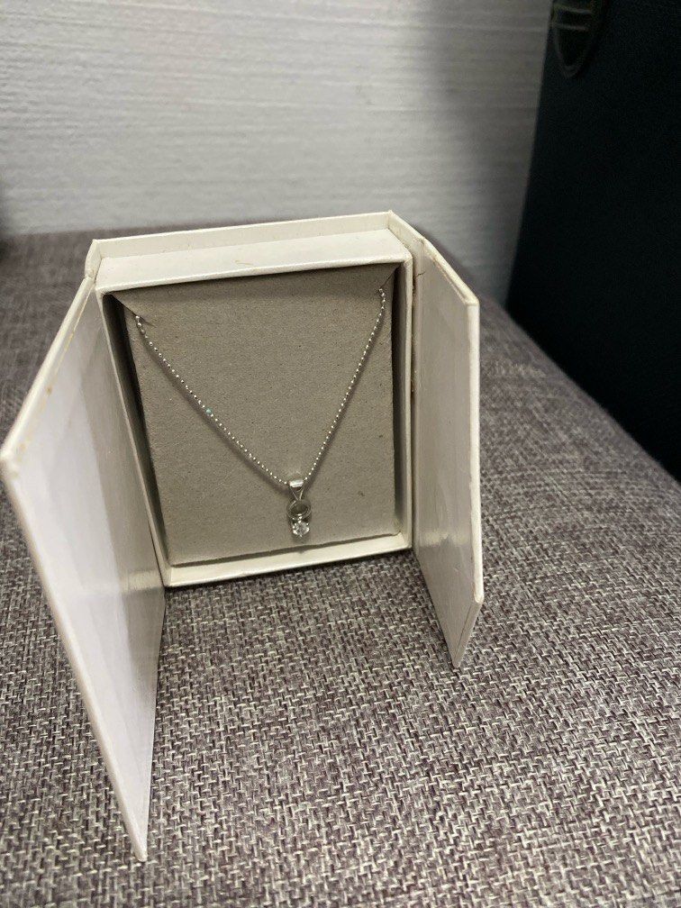 White stone silver necklace store