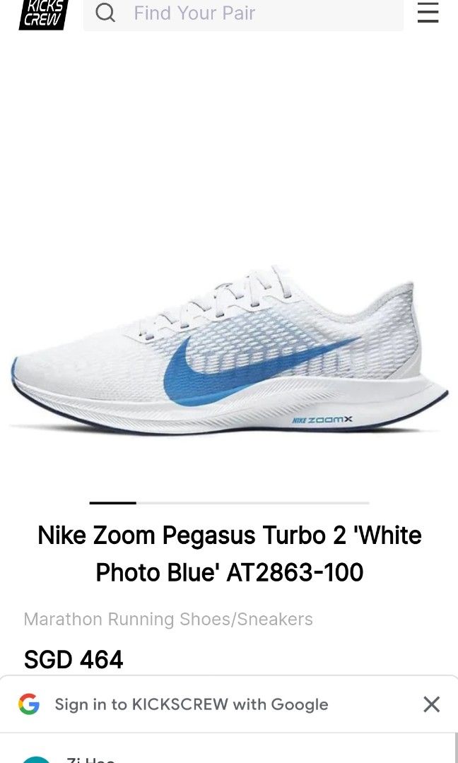 Nike Zoom Pegasus Turbo 2 White Blue