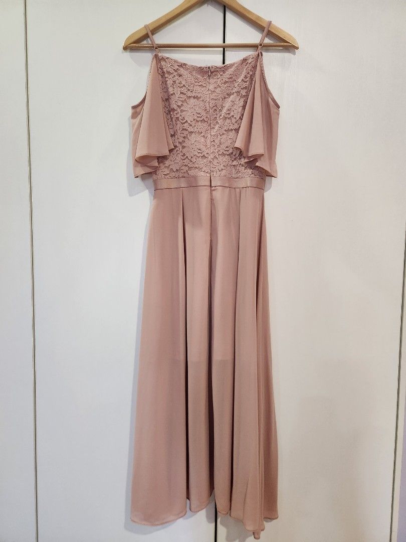 Off Shoulder Lace Chiffon Gown