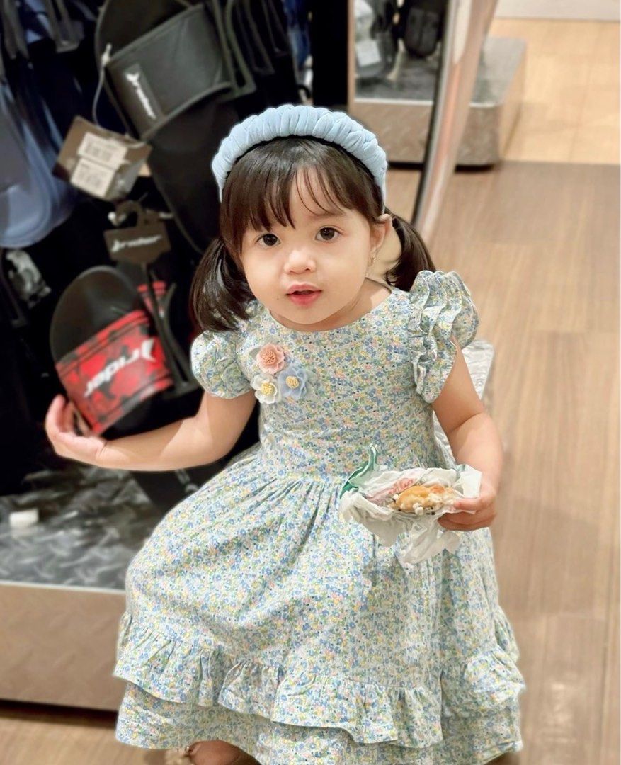 Peppermint Baby Kids Fairy dress in Blue Floral size 1t