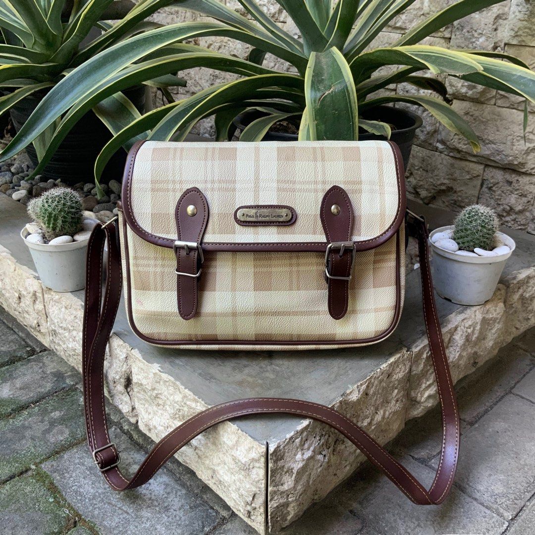 POLO RALPH LAUREN VINTAGE LEATHER PVC SLING BAG