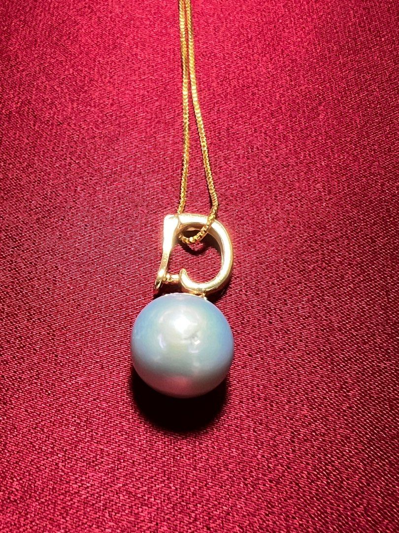 Rare Blue Pearl Pendant with Chain, Women's Fashion, Jewelry