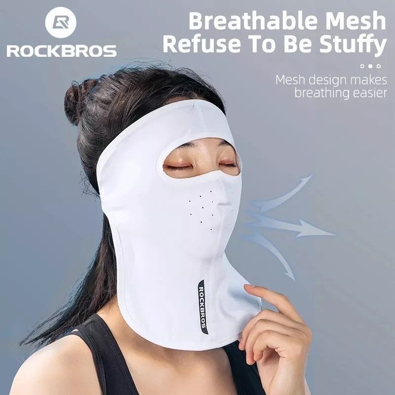Rockbros summer sun protection ice silk cycling facial face mask shield,  Health & Nutrition, Face Masks & Face Shields on Carousell