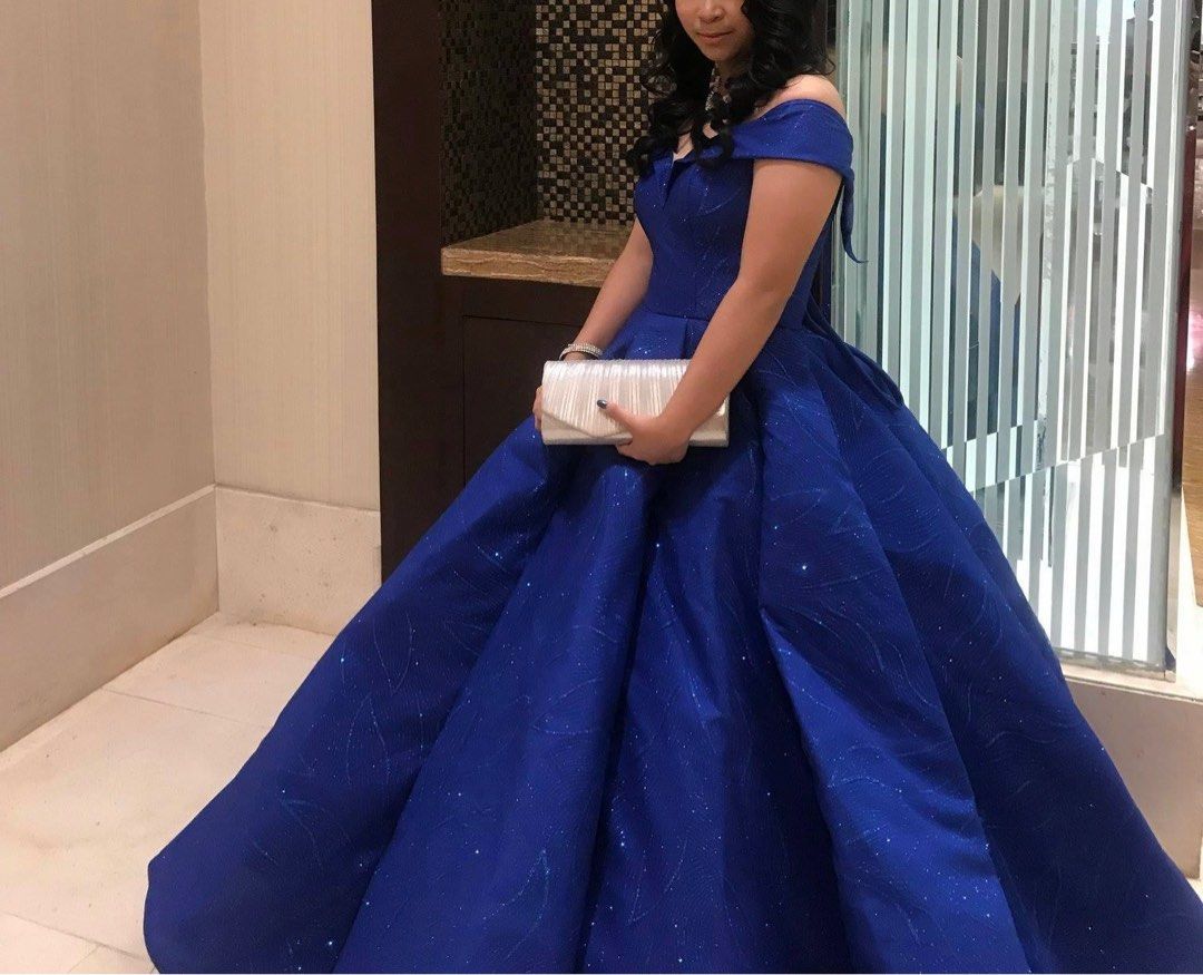debut blue dress Elegant blue ball gown Long Prom Dress,DS4355 – DSProm main image 1
