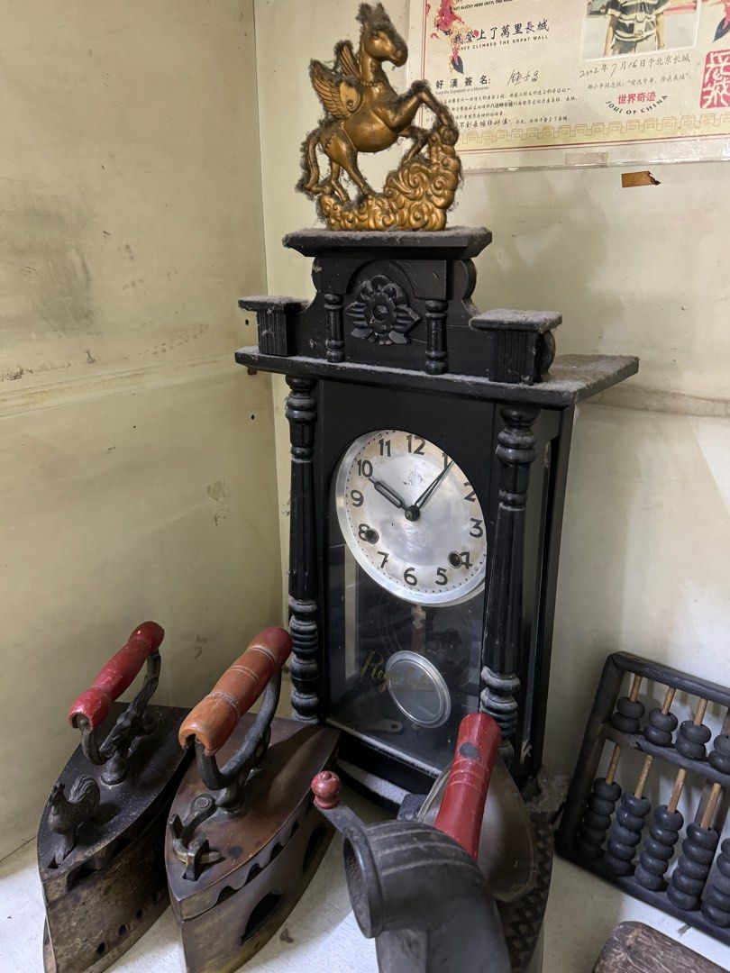 Some Antique Stuff - iron, clock etc