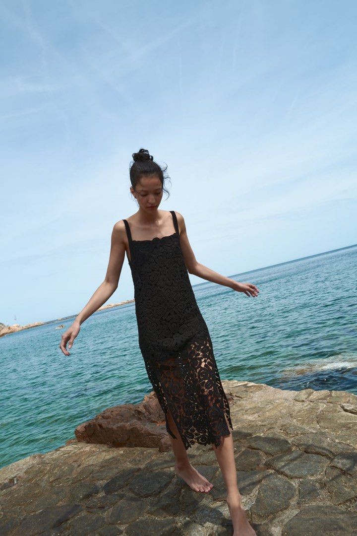 Super SALE Zara Macrame Knit Dress Black (Retail Price: P4,295), Women's Fashion, Dresses & Sets, Dresses on Carousell Super SALE Zara Macrame Knit Dress Black (Retail Price: P4,295), Women's Fashion, Dresses & Sets, Dresses on Carousell