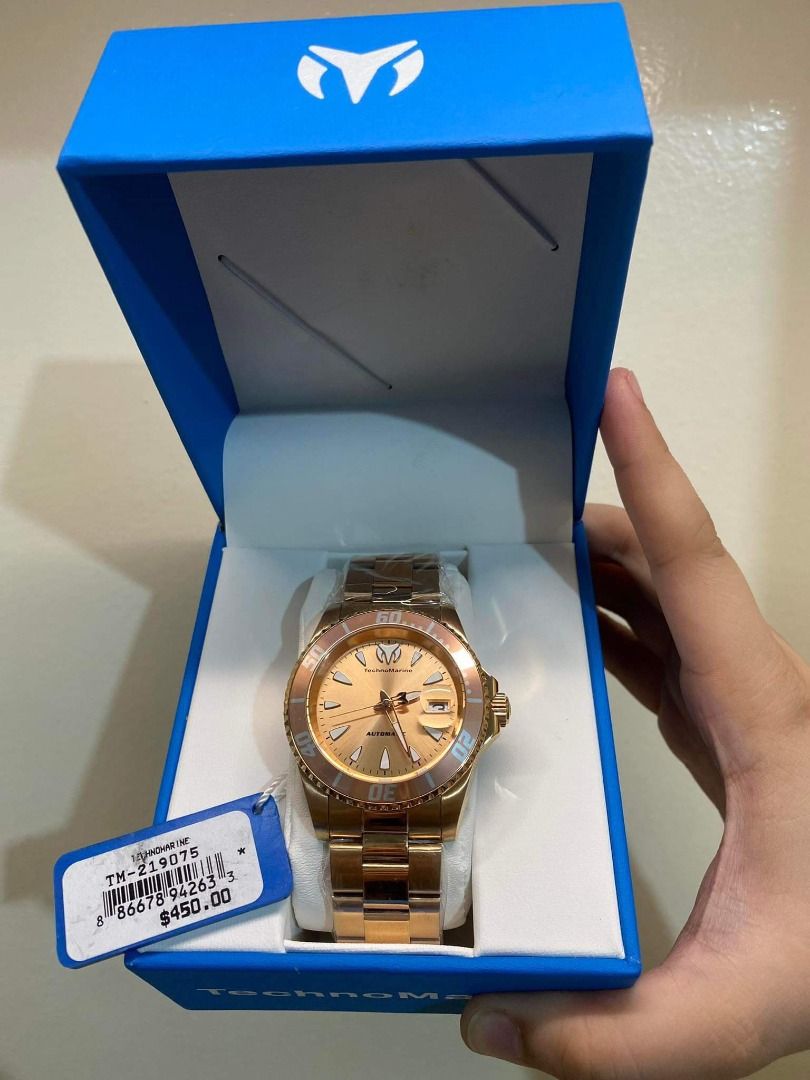 TECHNOMARINE AUTOMATIC 💯 for men brandnew (Category: Men's Watches) located in Quezon City. Submitted by mjmbagsandwatches (Listing ID 1286468264, Image 2). Description: TECHNOMARINE AUTOMATIC 💯 ✅Php 8,299 each only ✅Men size ✅Orig and Brandnew.