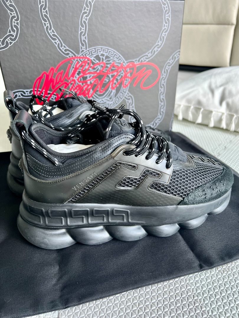 Versace men's discount black sneakers