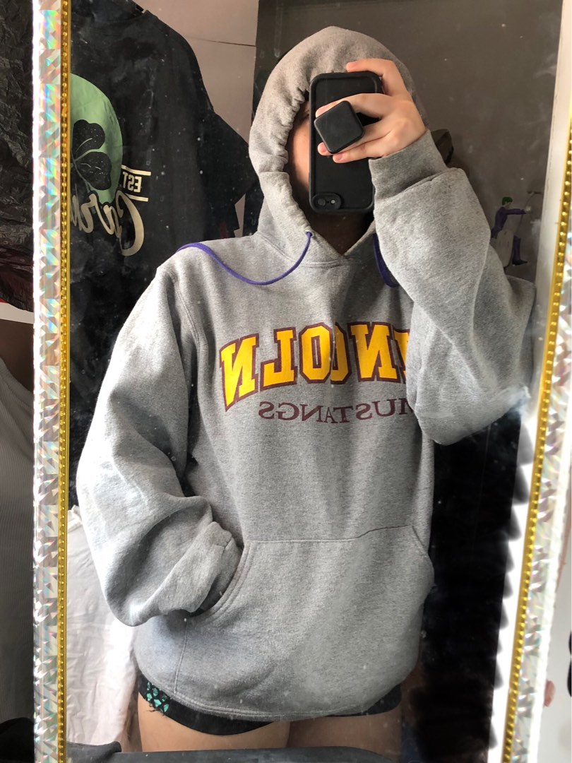 Vintage Jerzees Super Sweats Lincoln Mustangs hoodie Men s