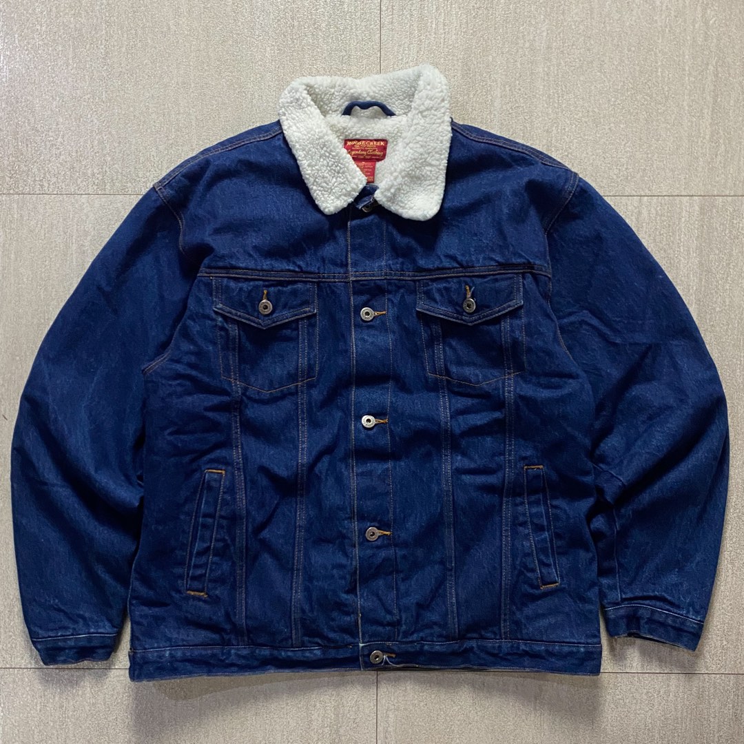 Vintage Moose Creek Sherpa Denim Jacket Men s Fashion Coats