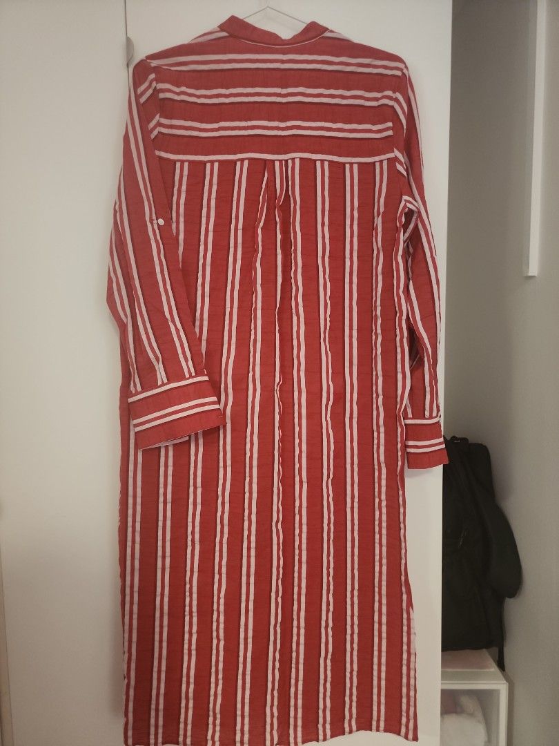 red striped dress zara Zara Red Shirt Dress Liliana Dress Red Ada Grid – Rhoan