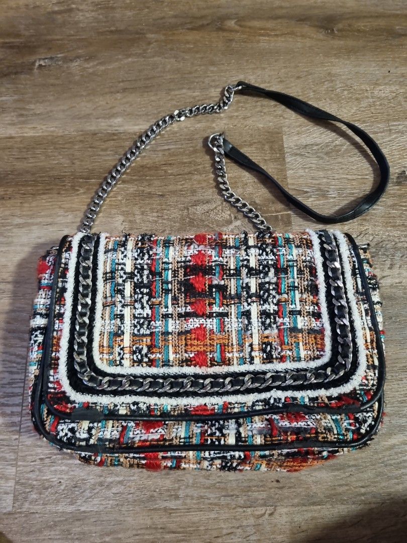 Zara tweed crossbody bag discount
