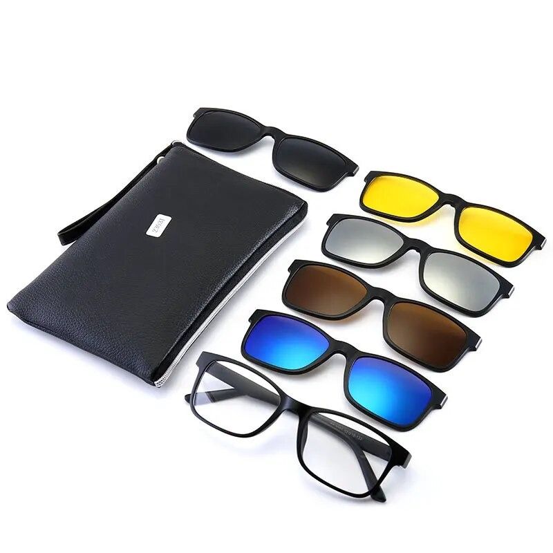 6PCS Magnetic Polarized Clip On Sunglasses Women Men Plastic Frame for  Night Driving Sunglasses UV400, 男裝, 手錶及配件, 眼鏡- Carousell