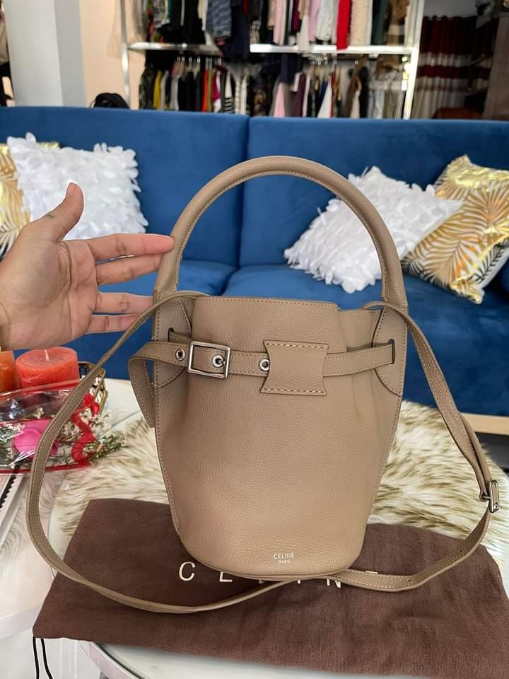 Big bag nano bucket in supple grained calfskin outlet