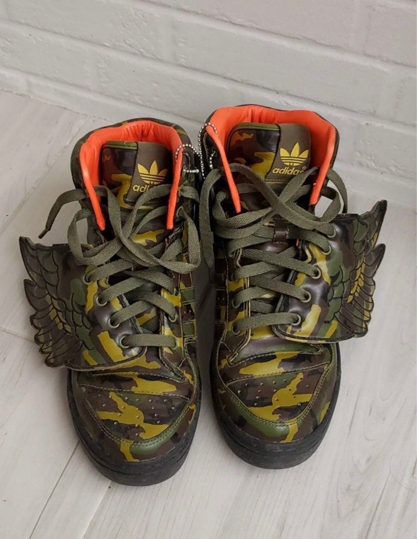 adidas x jeremy scott 迷彩飛翼波鞋US 8.5/UK8, 男裝, 鞋, 波鞋