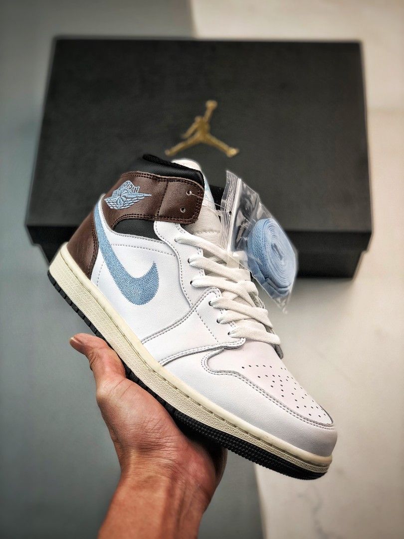 Air jordan 1 sale mid white blue
