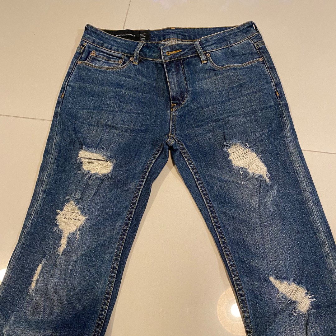 Armani Exchange skinny ripped jeans Women s Fashion Bottoms