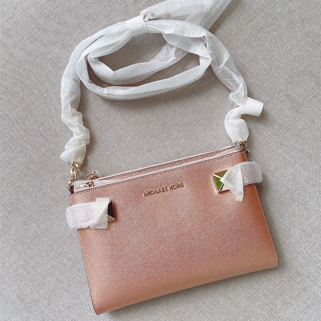 Authentic Michael Kors Karla Crossbody Bag RoseGold Women s